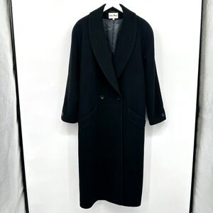 Vintage John Weitz Coat Women Size 16 Lambswool Cashmere Italy Quiet Luxury Flaw